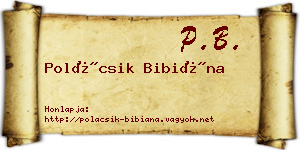Polácsik Bibiána névjegykártya